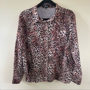 Animal Print Button Up Blouse